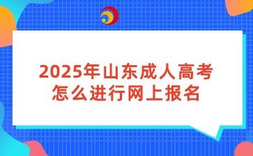 2025年山東成人高考怎么進(jìn)行網(wǎng)上報(bào)名